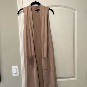 Blush pink long duster sweater vest